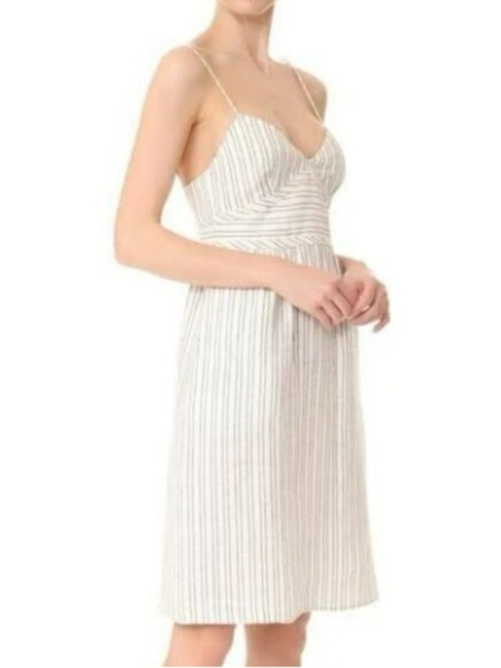 THEORY STRIPED LINEN DRESS